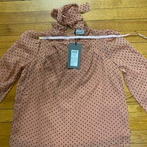 Vero Moda Pink Polka Dot Blouse with Neck Tie